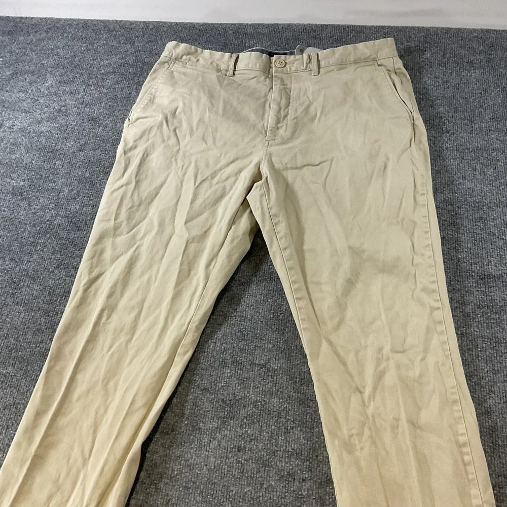 J.Crew Stretch Chino Pants Mens 35x30 Athletic Fit Khaki Tan Twill Trousers